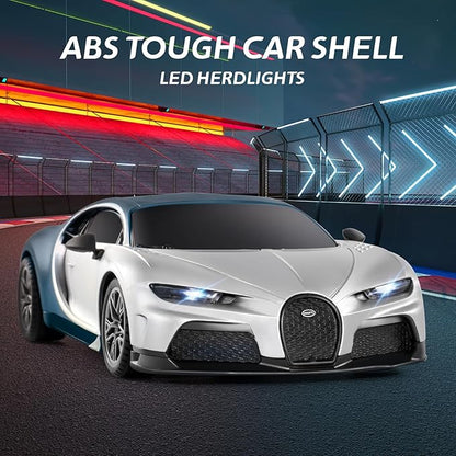 MIEBELY Remote Control Car - 1/24 Scale Fast Rc Race Car Bugatti Chiron 3.7V 500 mAh Toys with Headlight Racing Hobby Model Birthday Ideal Gifts for Adults Kids Boys Age 6 7 8 9 10 Year Old