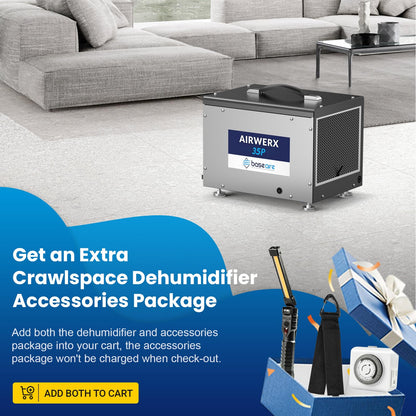 BaseAire Crawlspace Dehumidifier with Pump, Compact Dehumidifiers for Commercial, Basement and Water Damage with Drain Hose, 70 PPD, Auto Defrost, GLGR Technology, Up to 1000 Sq Ft