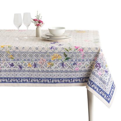 Maison d' Hermine Table Cloth Rectangle Table 100% Cotton 70 x 108 Inches Tablecloth Reusable Decorative for Dining Kitchen Room Farmhouse Home Gifts for Mothers Day Spring Summer - Faience