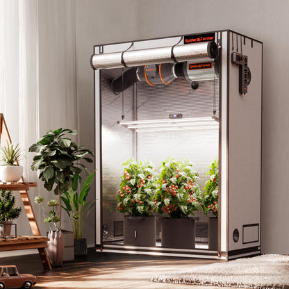 Spider Farmer Pro Series 4.6x2.3x6.6 Grow Tent, 55"x28"x80" with Roll-up Door, Observation Window Floor Tray, 2000D Thicken Mylar Canvas, 4x2 for Hydroponic Indoor Growing for SF2000, SE4500, G4500