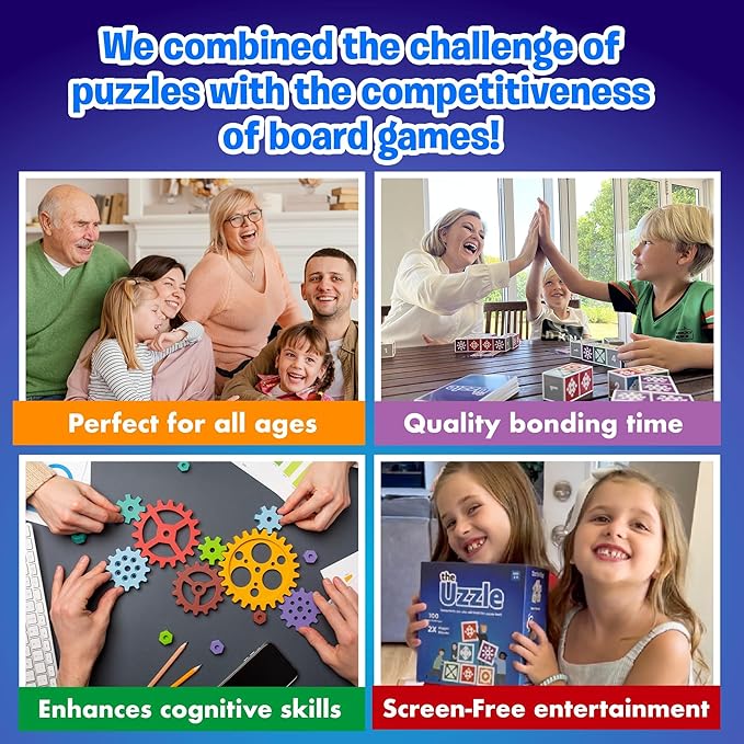 The Uzzle 3.0 Board Game Family Board Games for Children &amp Adults Block Puzzle Games for Ages 4+