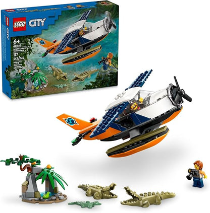 LEGO City Jungle Explorer Water Airplane Toy - Kids Toy Adventure Building Set for Boys and Girls Ages 6+ - with 2 Minifigures for Pretend Play - Gift Ideas for Birthdays - 60425