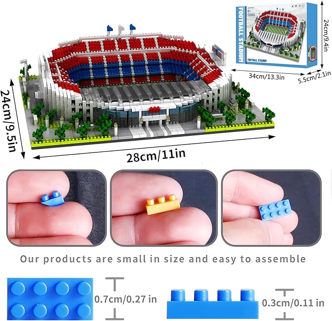 Barcelona Style Soccer Stadium Micro Mini Building Blocks Sets Soccer Stadium Model Toys for Adults and Kids 3500+PCS