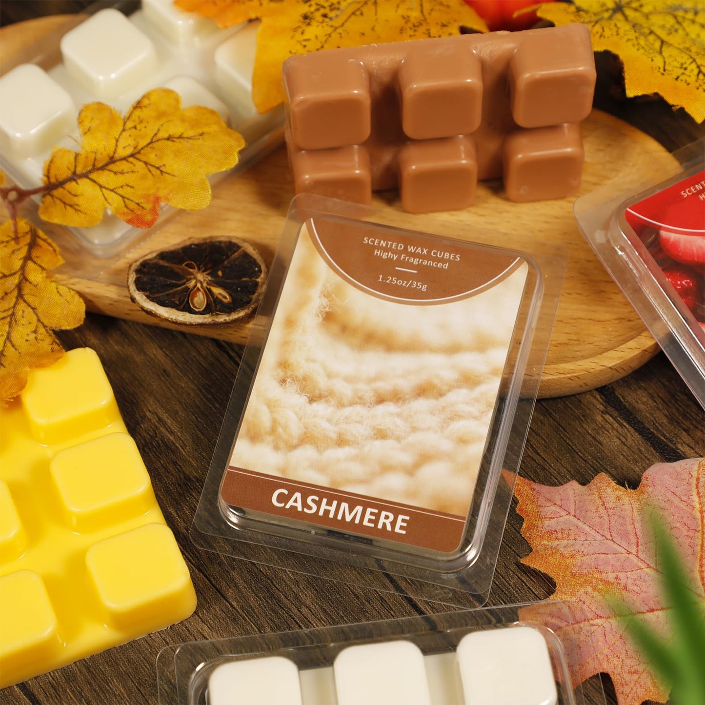 SCENTORINI Wax Melts, Cashmere Scent Wax Cubes 4 Pack, Summer Scent Soy Wax for Wax Warmer, Candle Making, Christmas Decoration and Home Fragrance