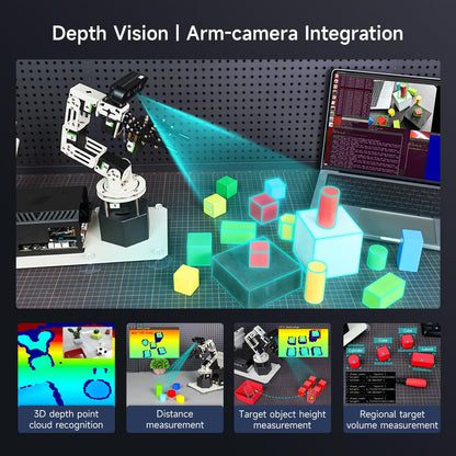 Yahboom Jetson Orin NX Super 16GB 157Tops Robotic Arm 3D Recognition Scanning, Depth Camera Visual AI with Display Supports AI Voice Interaction