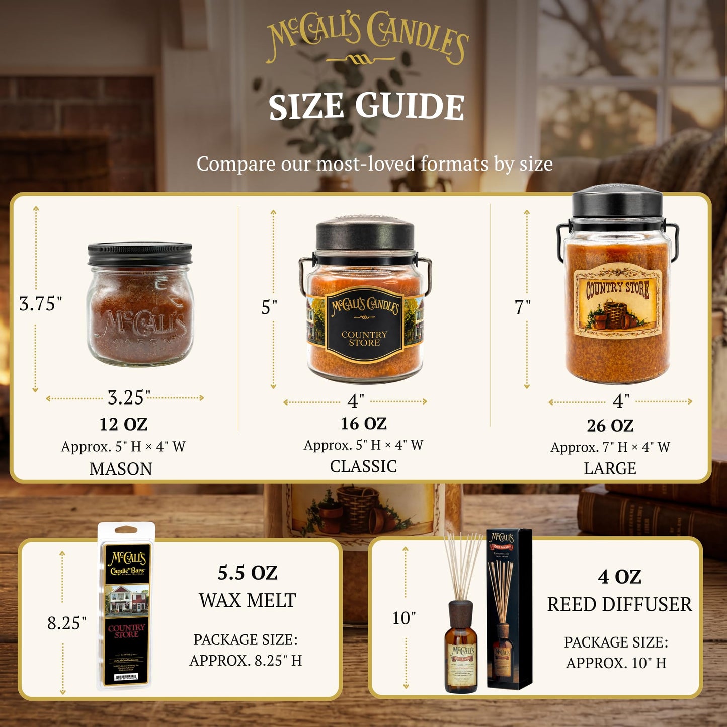 McCall’s Candles | Peach Tea | 18 oz Scented Candle | Indulgence Collection | USA-Poured | Double Wick | Grooved Jar with Carrying Handle | Porch-Side Citrus & Herbal Fragrance