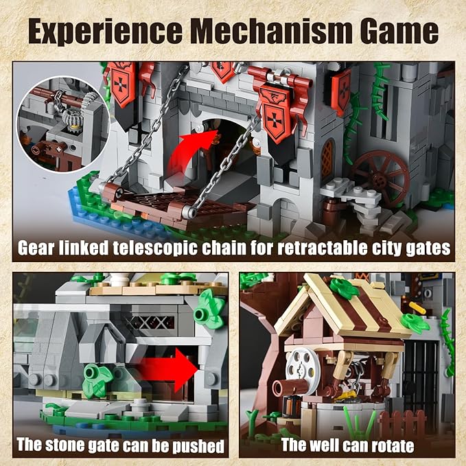 BNG Medieval Castle Building Set for Adult2 in 1 Knights Castle Building BlocksHouse Architecture Collection ToyHome Office Decor and Creative Gift for Teen 14+(2568PCS)