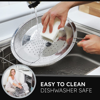 LUCETE Stainless Steel Splatter Screen 12.6" – Hot Grease Splatter Screen for Frying Pan - Oil Splash Guard - Protect your Skin from Burn & Keep Your Kitchen Cleaner (12.6 inch)