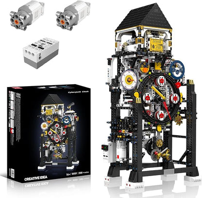 Kindazon Large Clock Building Set (3181+ PCS) Trendy Clock Building Blocks Set - Traditional Mechanical Construction Desktop Decorative Ornament Gift for Mechanical Lovers