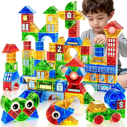 Magnet Toy for Toddlers 3-5 115 Pieces Magnet Building Toys for Kids 4-8 Preschool Educational Christmas Birthday Gifts Toys for Kids Ages 3-5 Year Old Boys and Girls