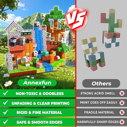 300 PCS Magnetic Blocks - Magnetic Building Blocks Stacking Magnets for Kids Sensory Toy for STEM Montessori Sensory Toys for Kids 3+ Boys and Girls Easter Christmas Birthday Gifts