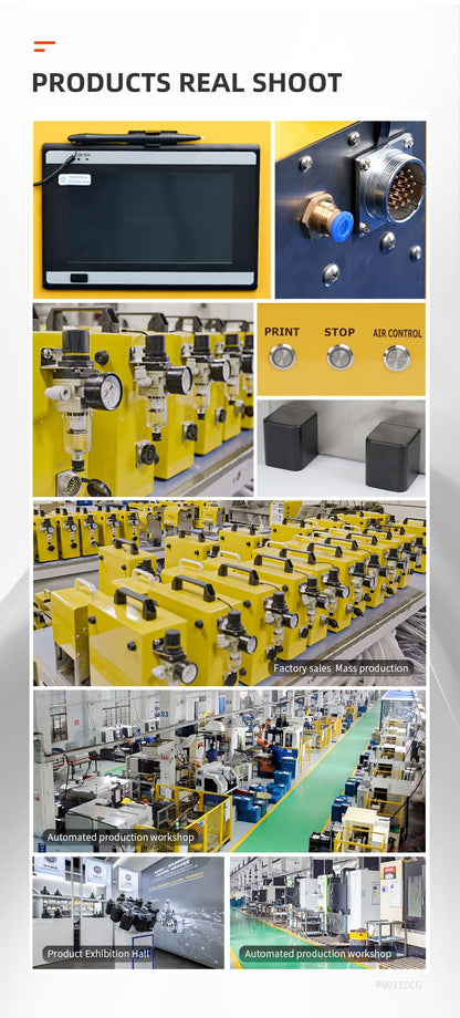 US Stock Digital Control Pneumatic Dot Peen Marking Machine Metal Engraving Machine Pneumatic Marking Machine 80×40mm Field for Letters, Serial Numbers, VIN Code, Chassis Number, Date, Graphics,etc.