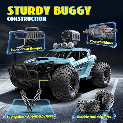 DEERC RC Cars DE36W Remote Control Car with 1080P HD FPV Camera 1/16 Off-Road High Speed Monster Trucks for Kids Adults 60 Min Play