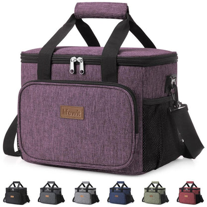 Lifewit Large Lunch Bag, Insulated Lunch Box, Soft Cooler Cooling Tote for Adult Men Women, Purple 24-Can (15L)