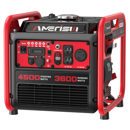 AMERISUN Portable Inverter Generator 4500W Gas Powered, CO-Sensor, Lightweight & Quiet for Home Use and Emergency Backup, Camping, EPA Compliant 2025 Version
