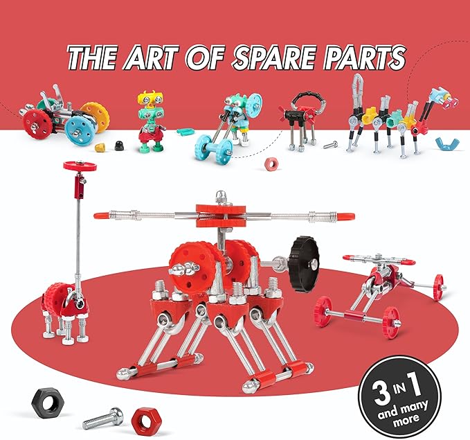 The Off Bits Build Your Own Helicopter Toy SkyBit Transport Educational Stem Building Toys for Boys and Girls 8–12 Stem Toys Engineering Kit Construction Toys Steam Easter Gift for Kids and Adults