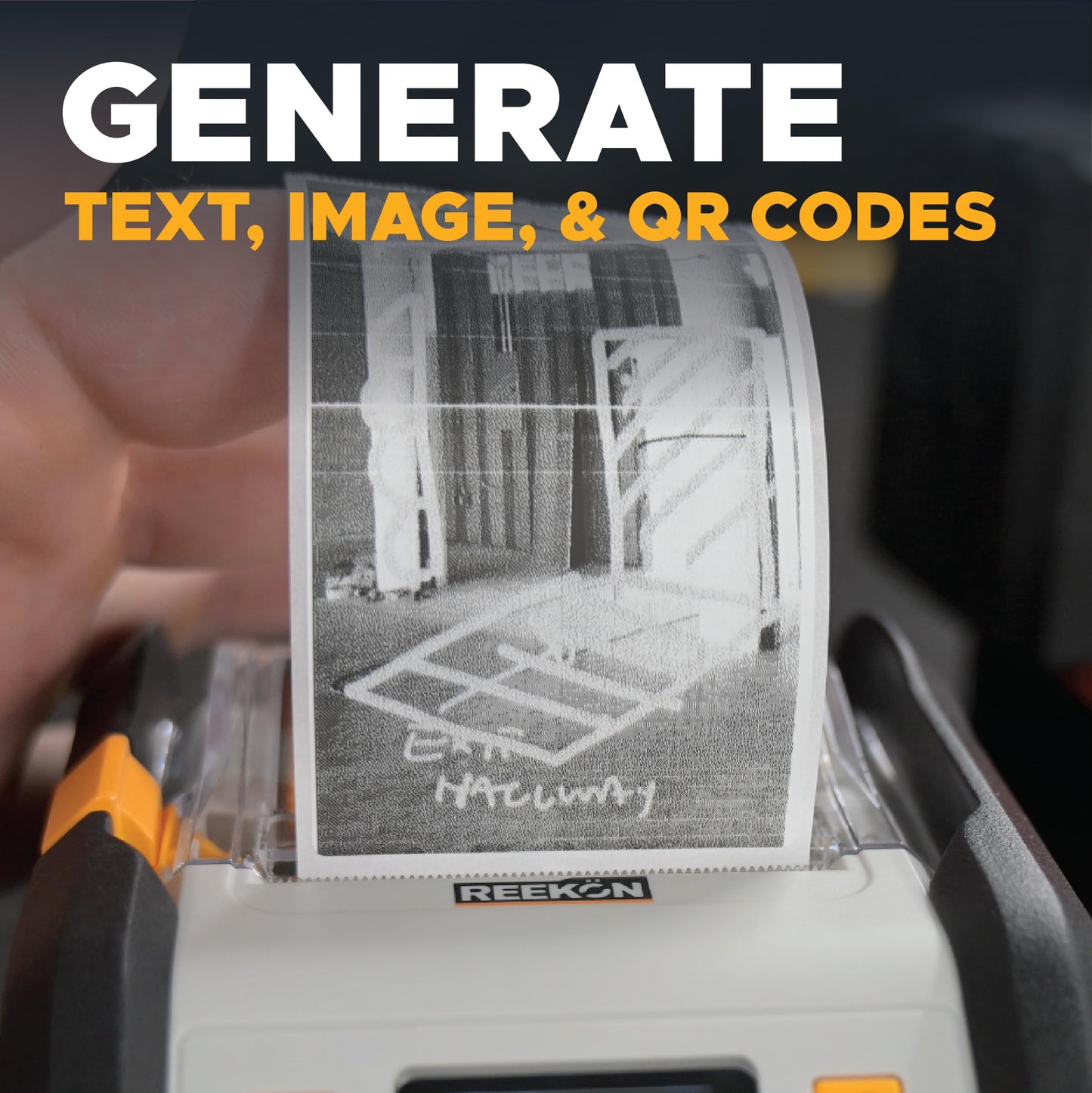REEKON P1L Tagger Construction Label Printer – Portable Bluetooth Thermal Jobsite Printer with QR Codes, One Click Custom Labels, Battery Powered