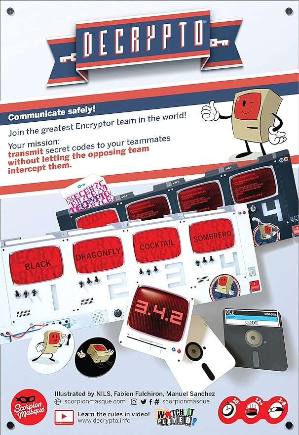 Decrypto | Deduction Party Game | #2 Party Game on BoardGameGeek | Great for Teens and Adults | Ages 12+ | 3 to 8 Players | 15 Minutes