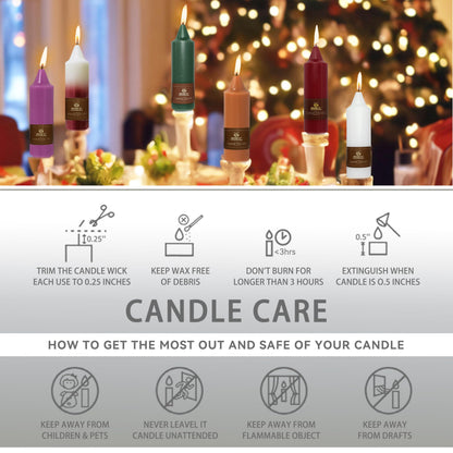 Christmas Metallic Silver Candle 5 Inch Short Smokeless Taper Candles 4 Pack Unscented Dinner Candle for Christmas Dinner
