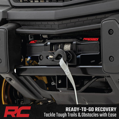 Rough Country 6,500 LB Winch Kit for John Deere Gator XUV 835E - Heavy Duty Mount, Pro Series UTV Winch with 50' Synthetic Rope, Bolt-On Upgrade