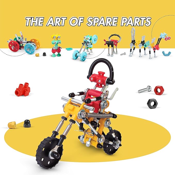 The Off Bits Motorbike Stem Building Toys RiderBit Educational Build Your Own Robot Toy for Kids 8+ Year Old Boys and Girls Stem Toys Engineering Kit Vehicle Construction Steam Easter Gift for Kids