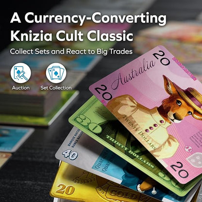Allplay Money! Board Game for Adults and Families - A Dr. Knizia Cult Classic Card Game - Make Simultaneous Bids to React to The Constantly Changing Market - Small Travel Box with Quick Gameplay