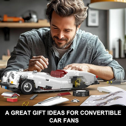 Mould King 10236 Sport Car Building Set MOC Supercar Car Model Kit Convertible Classic Racing Building Set Home Decoration Gift for Teens Adults(1302 PCS)