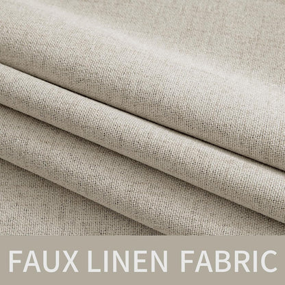 MIULEE 100% Blackout Linen Curtains - Thermal Insulated Grommet Drapes for Bedroom & Living Room | 52 x 96 Inch (2 Panels)