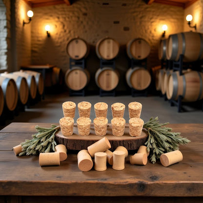 10 Pcs Brown Natural Soft Wood Wine Corks, Cork Stoppers Wine Bottle Stopper Wooden Tapered Cork Plugs For Wine Beer Bottle Crafts, Wine Making