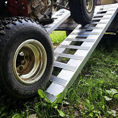YITAMOTOR 2pcs 6000lbs 60" x 12" Aluminum Trailer Ramps, Heavy Duty Loading Ramps for Car ATV Truck Auto Hauler with Knife & Hook Ends
