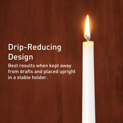 Viyffo Taper Candles, 10 Inch, 4 Pack, White – Unscented, Dripless & Smokeless Design, Up to 8-Hour Burn – Tall Candlesticks for Wedding, Dinner & Home Decor