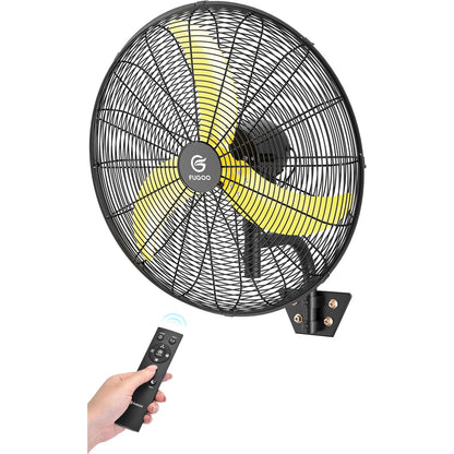 FUGOO High-Velocity Quiet Outdoor Oscillating Wall Mount Fan with Remote, 24 Inch-6000 CFM, Waterproof, Brushless DC Motor, 50% Energy Savings for Patios, Garage, Workshop