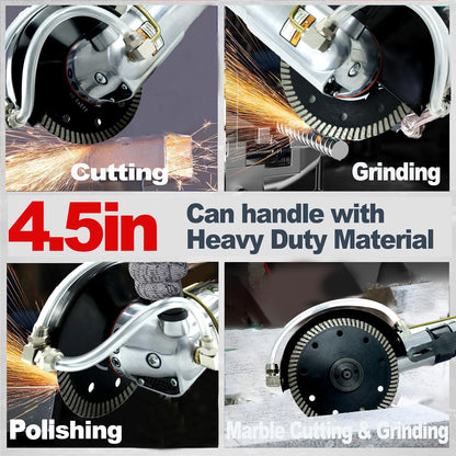 Air Angle Grinder, 4-1/2 inch Grinder Tools with Grinding and Cutting Wheels, Wet Grinder Machine for Marble, Granite, Stone, also for Cutting, Grinding, Polishing and Rust Removal