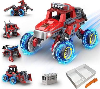 8 in 1 STEM Kits for Kids Age 6-8 DIY Electronic Monster Truck Building Kit STEM Toys for Boys Craft Projects 8-10 Build Robot DIY Activity for Ages 6 7 8 9 10 11 12 + Years