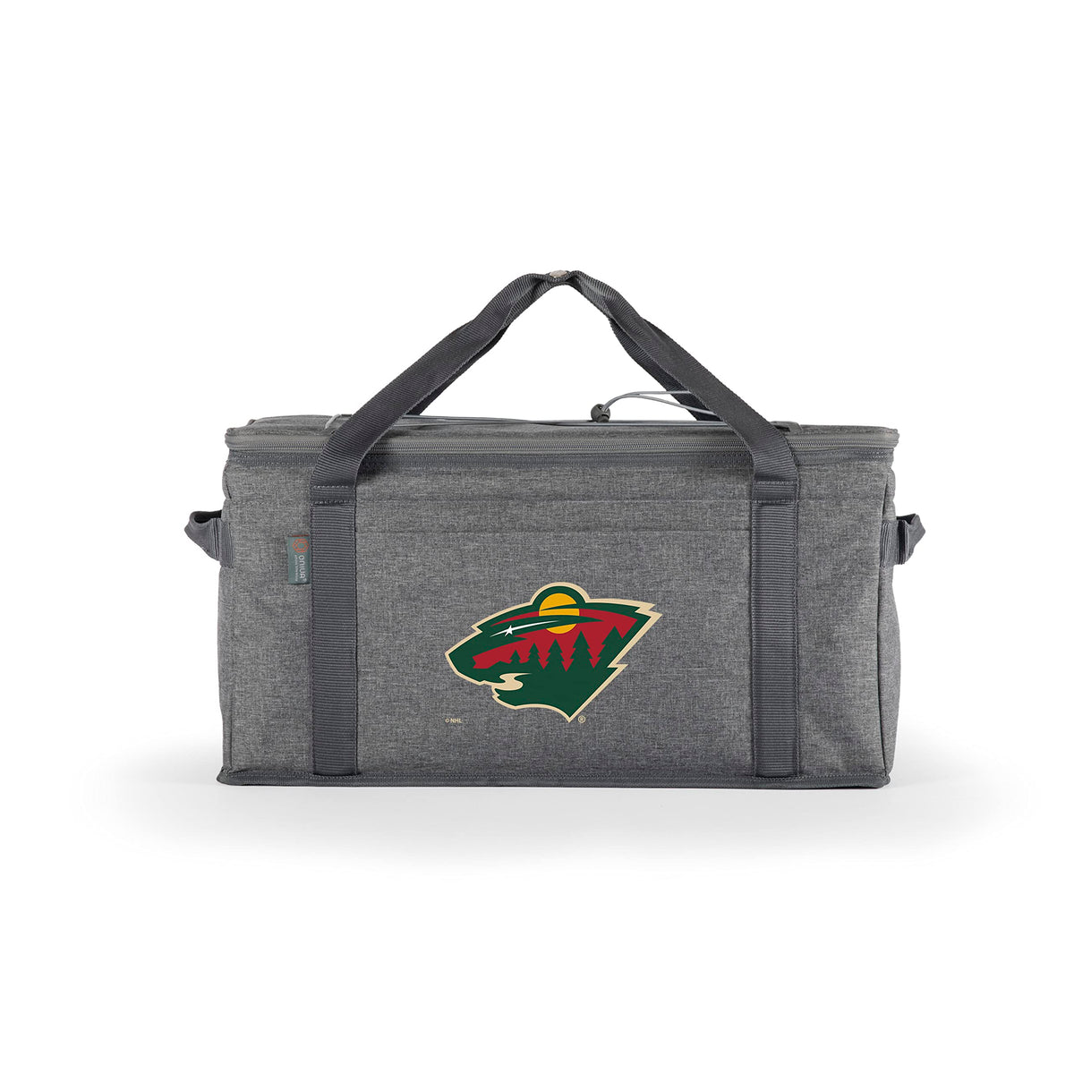 PICNIC TIME NHL Minnesota Wild 64 Can Collapsible Cooler, Large Insulated Soft Cooler Bag, Portable Beach Cooler with Shoulder Strap, (Heathered Gray)