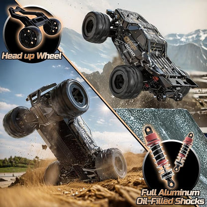 DEERC 9309E All Terrain Fast RC Cars for Adults 40KPH4WD Electric Off-Road Remote Control Monster Truck2.4Ghz High Speed CarWaterproof Monster Truck with 2 Batteries for Boys &amp Kids