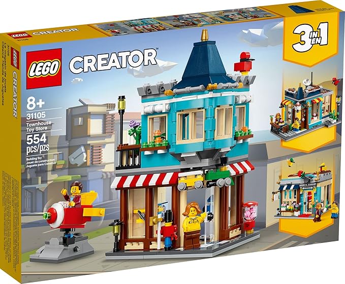 LEGO Creator 3in1 Townhouse Toy Store 31105 Cool Buildable Toy for Kids Building Kit (554 Pieces)