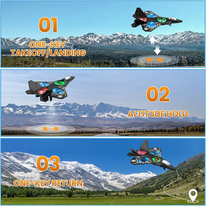 RC Plane 2.4GHz Remote Control Plane L0712 Drone Quadcopter Hovering with Auto Hovering Fighter Aircraft RC Airplane RTF for Beginner Kids and Adults3D Flip Airplane Toy