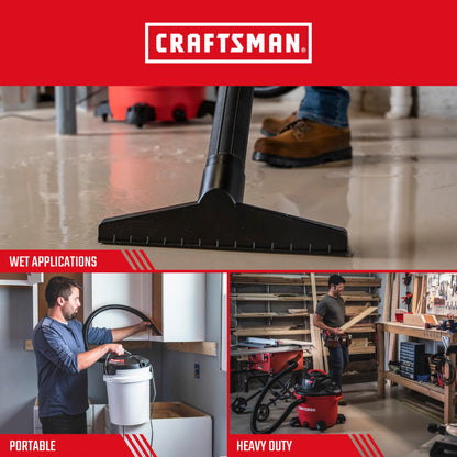 CRAFTSMAN CMXEVBE17595 16 Gallon 6.5 Peak HP Heavy Duty Wet Dry Shop Vacuum with Filter, Dust Bag, Hose, Attachments and CMXEVBE17678 1.75 Peak HP Wet Dry Vacuum Powerhead with Filter Bag and Hose
