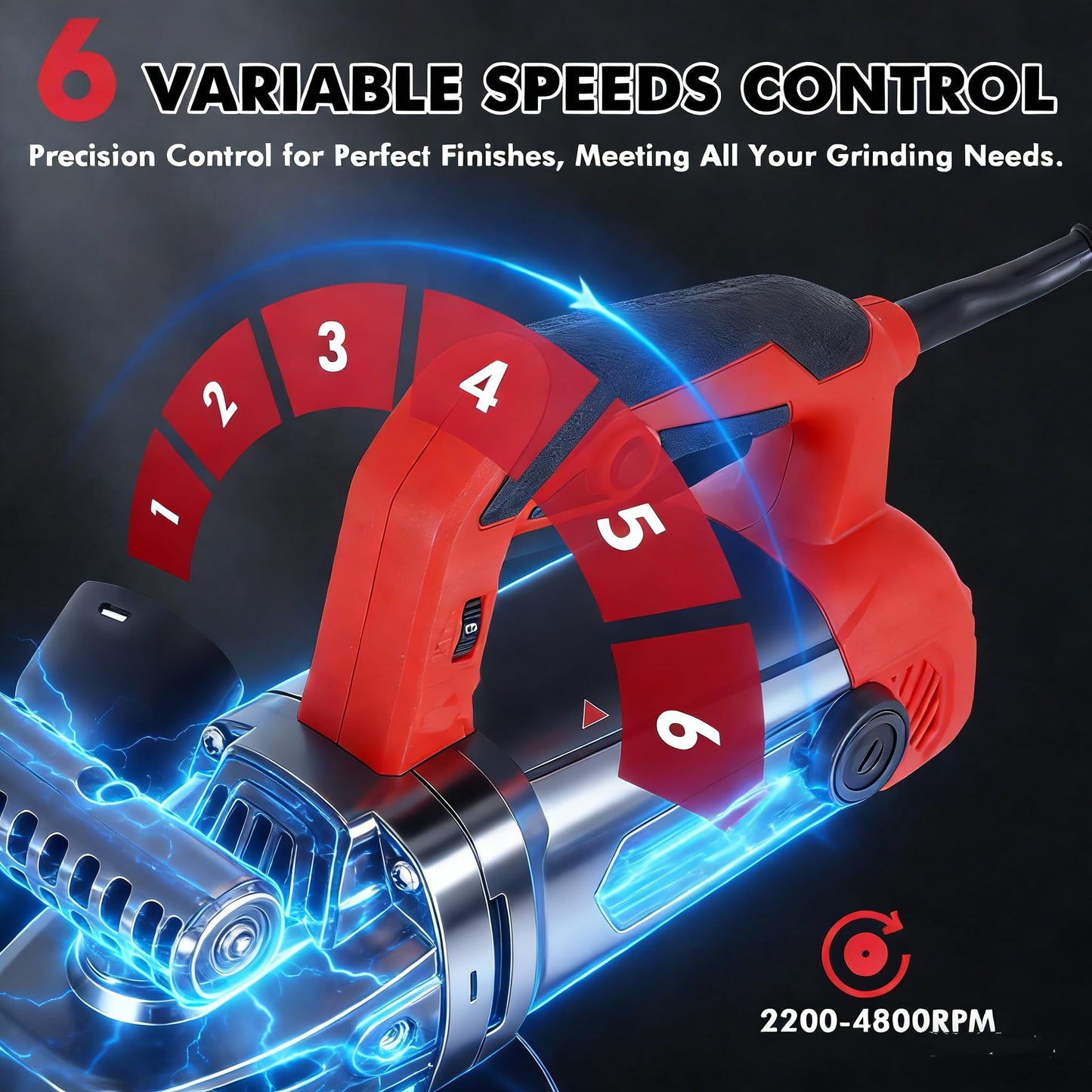 7-Inch Concrete Floor Grinder, 2200W Powerful Concrete Sanding Machine Concretes Sander Practical Angle Grinder Tool Floor Grinders Polishing Machine 90° Seamless sanding for Floors(Size:B)