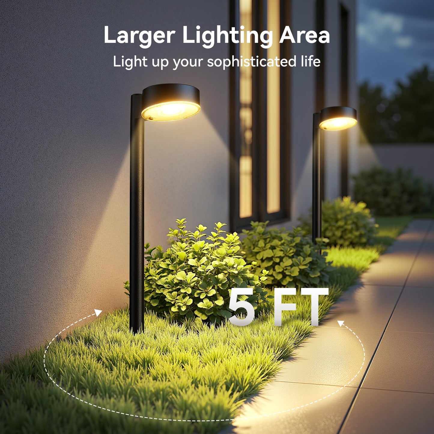 Ahaorigin 8 Pack Solar Pathway Lights Outdoor, 12 Brighter LED Solar Lights Outdoor Waterproof, Up to 12 Hrs Modern Path Light for Yard Garden Walkway Driveway Lawn (8 Pack)