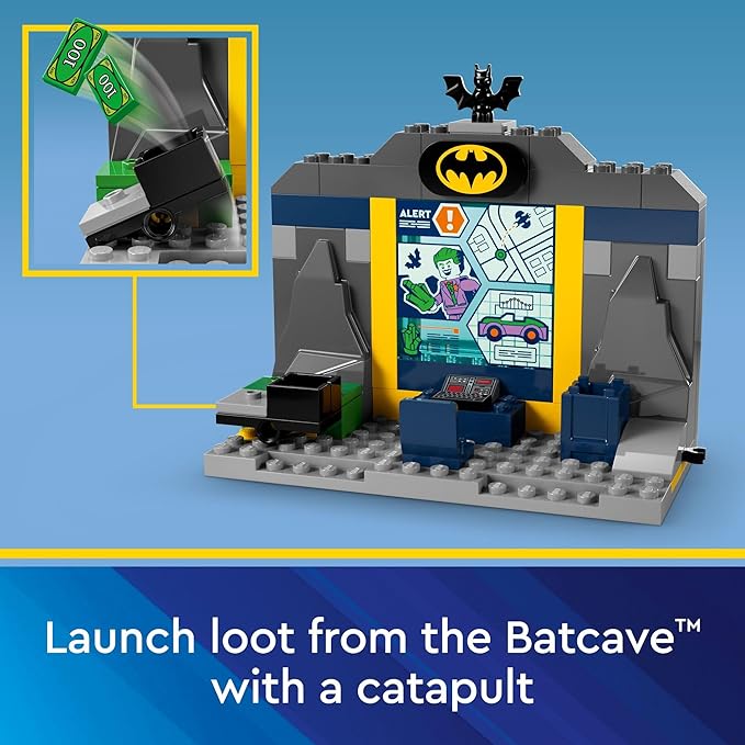 LEGO DC Batman: The Batcave with Batman Batgirl &amp The Joker Fun Super Hero Toy Gift for Kids Ages 4 and Up with Batman Action Figures 76272
