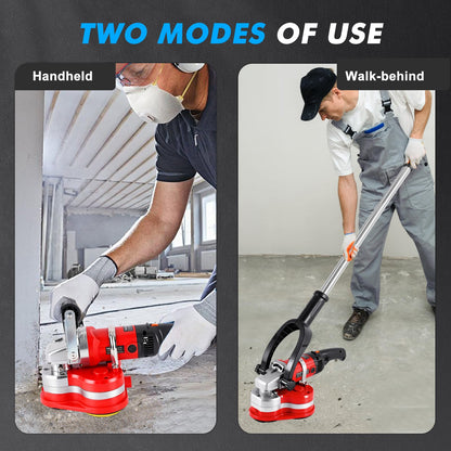 YUCHENGTECH 3 Head Concrete Grinder 4" Concrete Floor Grinder 2800W 6 Speed Concrete Surface Planer with Dust Extraction Shroud & Extendable Rod for Grinding Concrete Cement Marble Granite