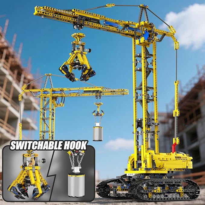 Mould King 17059 Technik Crawler Crane Advanced Building Sets MOC Mobile Construction Model Toy with APP Remote Control for 14+ Teen/Adults Large Vehicles Crane Building Kits for Adults(1731PCS)