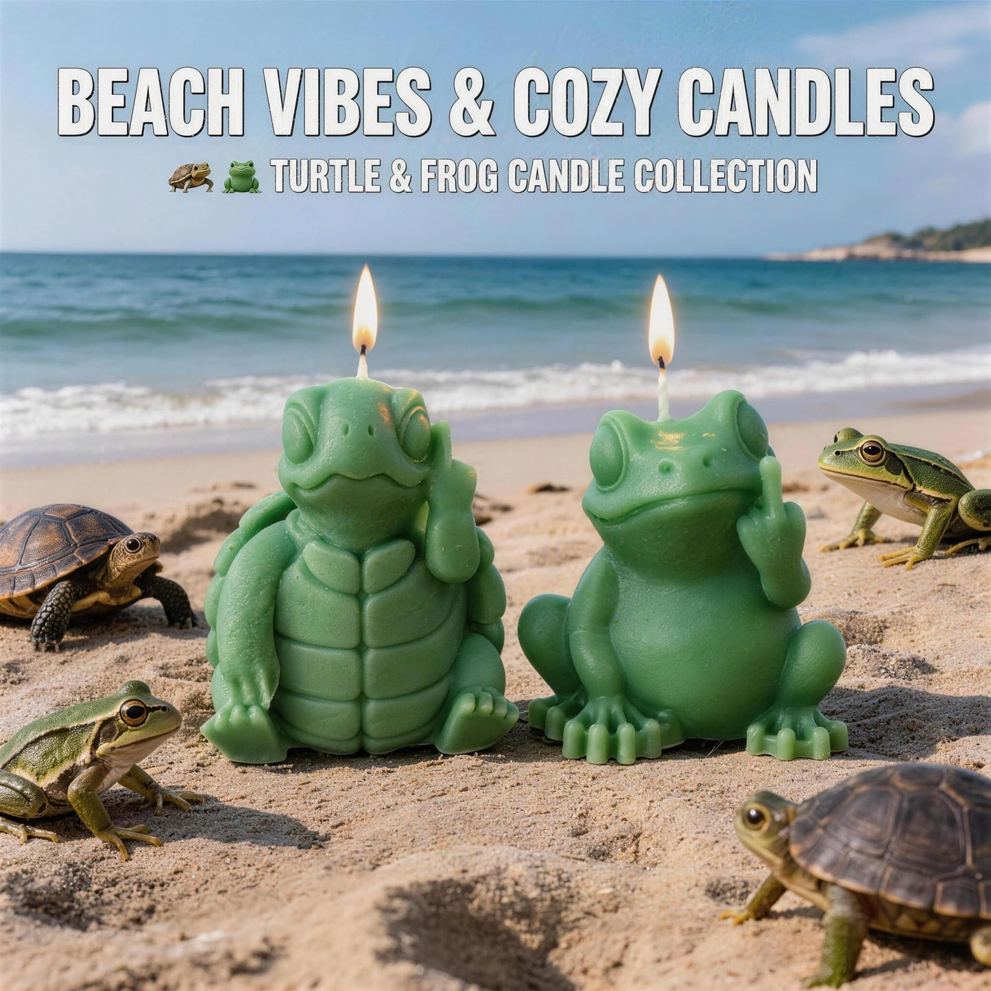 Frog Middle Finger Scented Candle,Turtle Hilarious Animal Soy Wax Candles for Pranks,Birthday Gags & Christmas Surprises,Smokeless Floral Home Decor