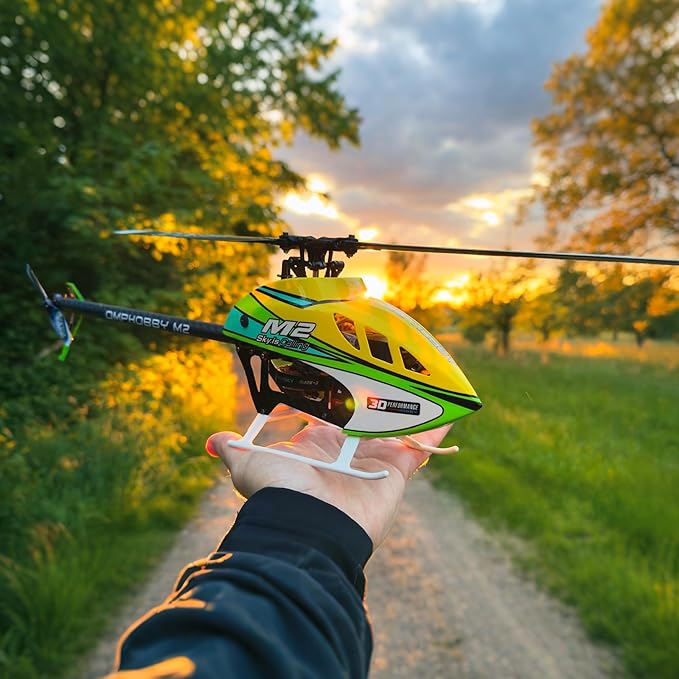 OMPHOBBY M2 V3 PRO RC Helicopter for Adults Support APP Tuning &amp Telemetry 6CH 3D Brushless Direct Drive Lightweight 320g OFS3 Flight Control 200-Class Mini Helicopter for Outdoor Yellow PNP