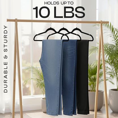 Utopia Home Velvet Hangers - 100 Pack Luxury Non-Slip Slim Coat & Pant Hangers - Black with 360° Swivel Hook