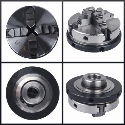 RATTMMOTOR No powered Multi-function Lathe chuck spindle assemblies 895 Motor Rotary Lathe Woodworking Spindle Motor Chuck 63mm for CNC Lathe Grinder machine Table Saw (4 Jaw 63mm)