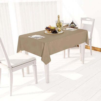 sancua 100% Waterproof Rectangle PVC Tablecloth - 60 x 84 Inch - Oil Proof Spill Proof Vinyl Table Cloth, Wipe Clean Table Cover for Dining Tables, Buffet Parties and Camping, Khaki