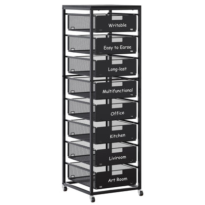EasyPAG Rolling Storage Cart With 8 Drawers, Metal Craft Organizers And Storage Cart With Wood Tabletop, 30 Lbs Capacity Per Drawer For Home Office Classroom And Dorm, Black